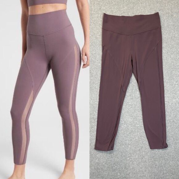 Athleta Formation 7/8 Tight Legging Medium High Rise Sheer Panel Volcanic Violet - Picture 1 of 15